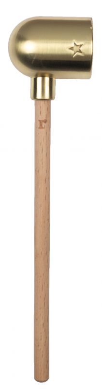 Goldener Kerzenlöscher mit Holzgriff, Räder Living, zum sicheren Kerzen auslöschen.